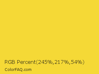 RGB Percent 96%,85%,21% Color Image