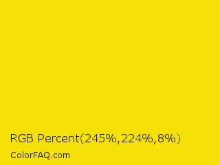 RGB Percent 96%,88%,3% Color Image