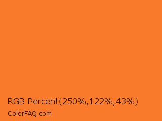 RGB Percent 98%,48%,17% Color Image