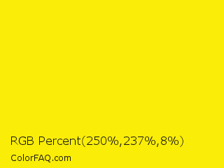 RGB Percent 98%,93%,3% Color Image