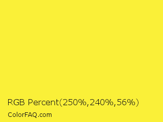 RGB Percent 98%,94%,22% Color Image