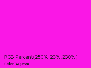 RGB Percent 98%,9%,90% Color Image