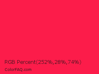 RGB Percent 99%,11%,29% Color Image