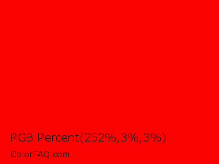 RGB Percent 99%,1%,1% Color Image