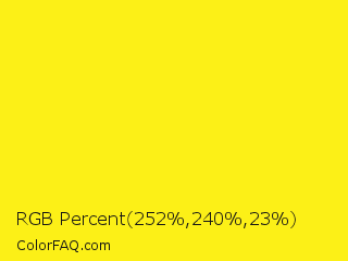 RGB Percent 99%,94%,9% Color Image