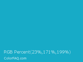 RGB Percent 9%,67%,78% Color Image