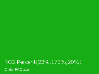 RGB Percent 9%,68%,8% Color Image