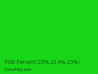 RGB Percent 9%,84%,9% Color Image