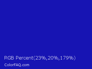 RGB Percent 9%,8%,70% Color Image