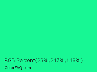 RGB Percent 9%,97%,58% Color Image