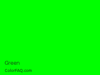 RYB 0,255,255 Green Color Image