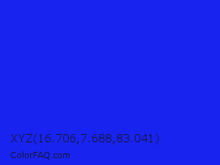 XYZ 16.706,7.688,83.041 Color Image