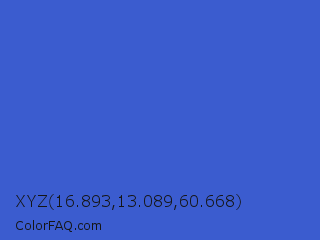 XYZ 16.893,13.089,60.668 Color Image