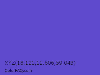 XYZ 18.121,11.606,59.043 Color Image