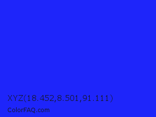XYZ 18.452,8.501,91.111 Color Image