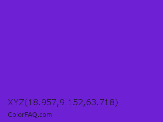 XYZ 18.957,9.152,63.718 Color Image