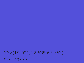 XYZ 19.091,12.638,67.763 Color Image