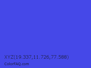 XYZ 19.337,11.726,77.588 Color Image