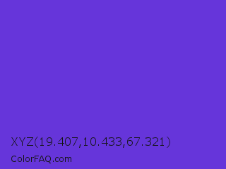 XYZ 19.407,10.433,67.321 Color Image