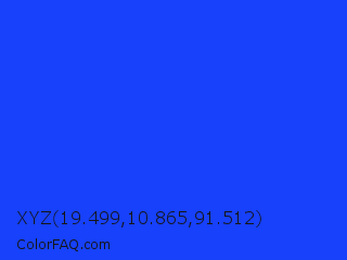 XYZ 19.499,10.865,91.512 Color Image