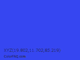 XYZ 19.802,11.702,85.219 Color Image