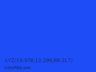 XYZ 19.978,12.299,89.317 Color Image