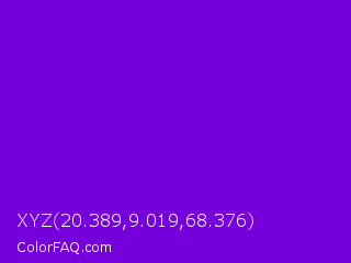 XYZ 20.389,9.019,68.376 Color Image