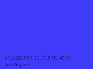 XYZ 20.883,11.018,91.469 Color Image
