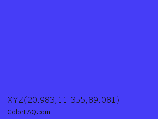 XYZ 20.983,11.355,89.081 Color Image