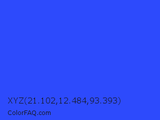 XYZ 21.102,12.484,93.393 Color Image