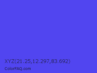XYZ 21.25,12.297,83.692 Color Image