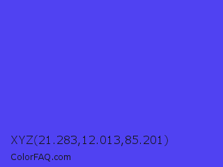 XYZ 21.283,12.013,85.201 Color Image