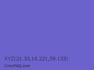 XYZ 21.33,16.221,59.133 Color Image