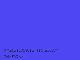 XYZ 21.359,12.411,85.274 Color Image