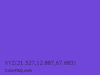 XYZ 21.527,12.887,67.683 Color Image