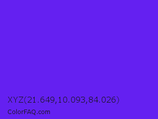XYZ 21.649,10.093,84.026 Color Image