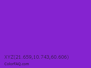 XYZ 21.659,10.743,60.606 Color Image