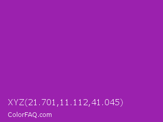 XYZ 21.701,11.112,41.045 Color Image
