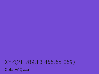 XYZ 21.789,13.466,65.069 Color Image