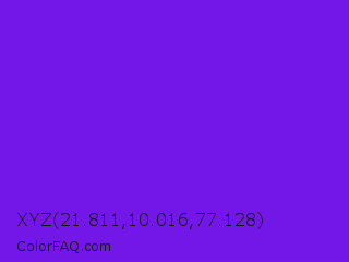 XYZ 21.811,10.016,77.128 Color Image