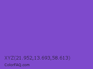 XYZ 21.952,13.693,58.613 Color Image