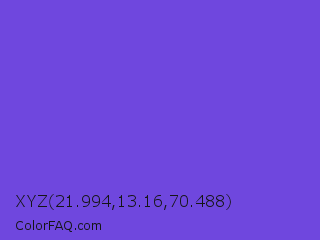 XYZ 21.994,13.16,70.488 Color Image