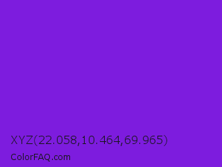 XYZ 22.058,10.464,69.965 Color Image