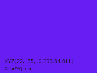 XYZ 22.175,10.233,84.811 Color Image