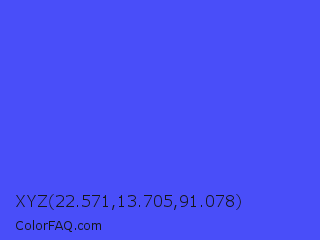 XYZ 22.571,13.705,91.078 Color Image