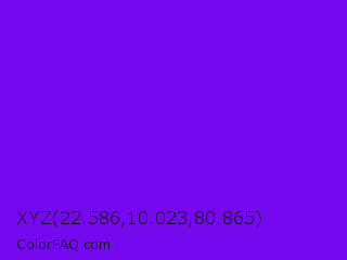 XYZ 22.586,10.023,80.865 Color Image