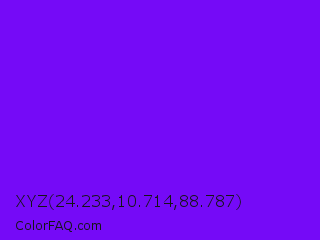 XYZ 24.233,10.714,88.787 Color Image
