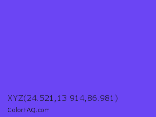 XYZ 24.521,13.914,86.981 Color Image