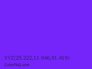 XYZ 25.222,11.946,91.419 Color Image