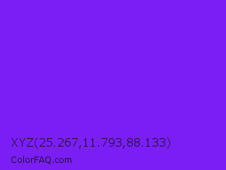 XYZ 25.267,11.793,88.133 Color Image